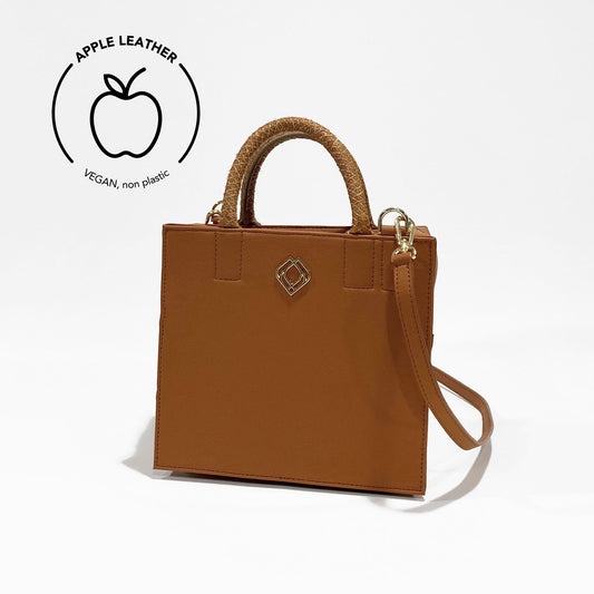 Box Bag Plant-Based Leather, Ginger